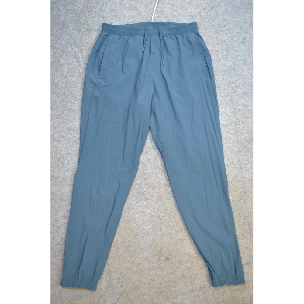 Lululemon Surge Jogger Pants Mens L Blue Elastic Waist Zip Running Reflective